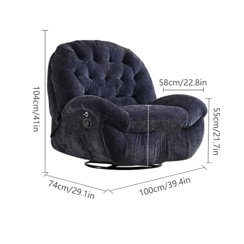 Recliner Chair With USB Charge Port And Cellphone Holder - Swivel Glider Lazy Sofa Chair For Nursery Living Room, Office Bedroom