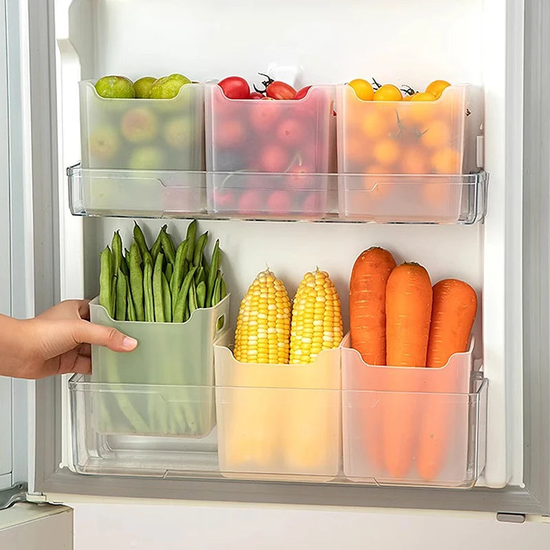 1/3/6PCS Refrigerator Storage Boxes Food Fresh Organizer Cold Storage Crisper Fruit Spice Food Container Boxes Home Kitchen Box