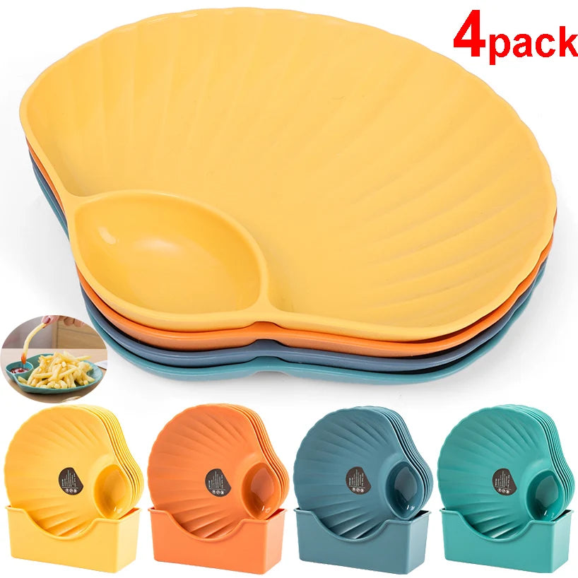 Shell Dish Plastic Dumpling Plate with Vinegar Discs Vinegar Dishes Sushi Breakfast Dried Fruit Snack Shell Bone Spitting Dish