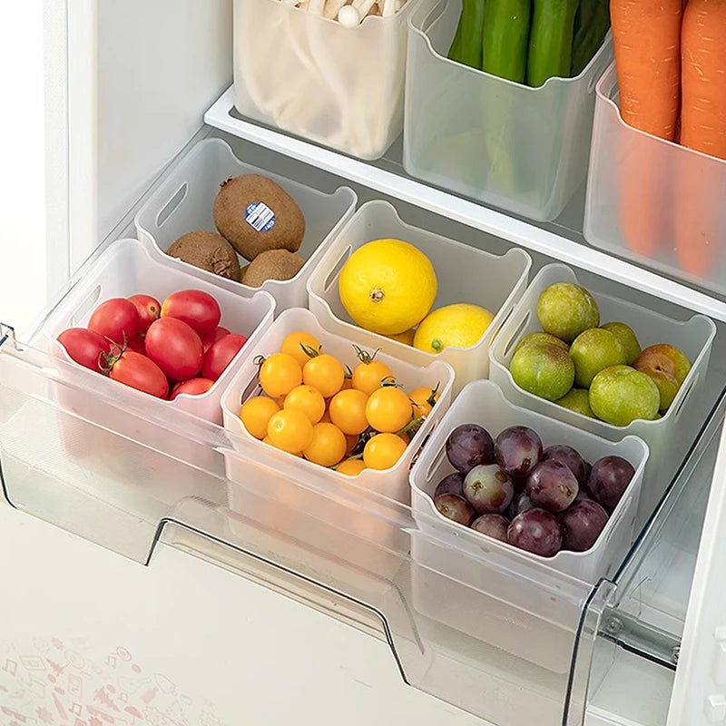 1/3/6PCS Refrigerator Storage Boxes Food Fresh Organizer Cold Storage Crisper Fruit Spice Food Container Boxes Home Kitchen Box